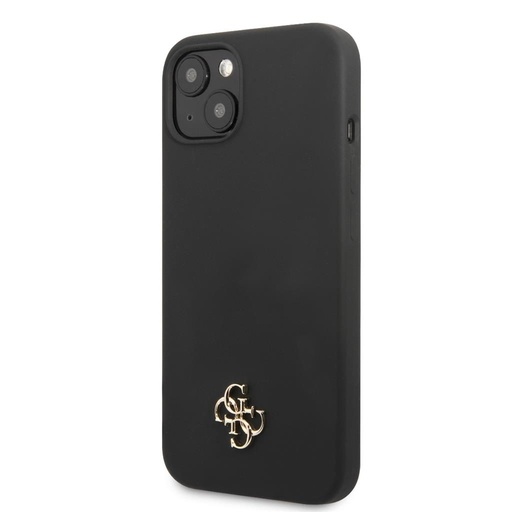 Apple iPhone 13 mini Guess 4G Silicone Metal Logo etui (Czarny) - GUHCP13SS4LK