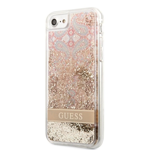 Apple iPhone 7/8/SE 2020/2022 Guess Liquid Glitter Paisley etui (Złoty) - GUHCI8LFLSD