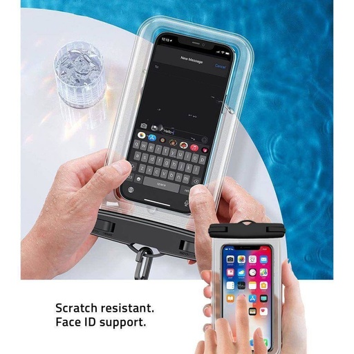TECH PROTECT-Universal waterproof case wodoodporny etui, (Czarno-przezroczysty)