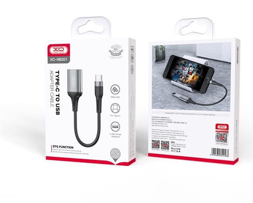 XO NB201 USB-C OTG adapter (Czarny) – USB 2.0, 480 Mbps transmisja danych