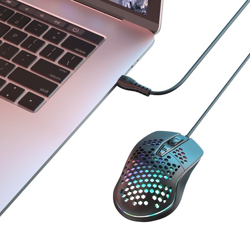 XO M4 przewodowy mysz (Czarny) – USB złącze, RGB, honeycomb konstrukcja, gamer wykonanie