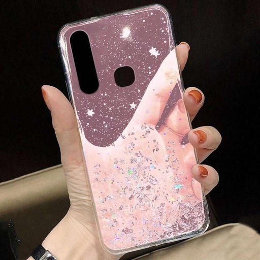 Apple iPhone 13 Mini glue glitter etui na plecki (Różowy)