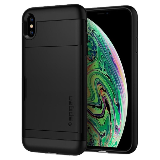 Apple iPhone X / iPhone XS Spigen slim armor CS wstrząsoodporny etui na plecki (Czarny)