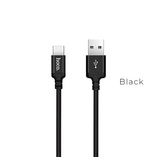 Hoco X14 type-C kabel, tkanina, 2,4A, 1m, czarny