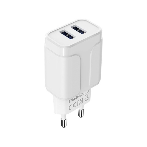Borofone BA37A sieciowy ładowarka (2 USB port), 5V 2,4A, biały