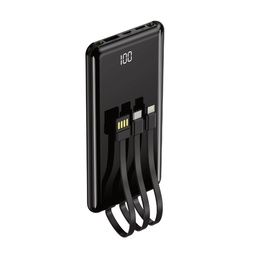 Setty PB-WK-101 power bank z kablem (microUSB + type-C + lightning) (Czarny)