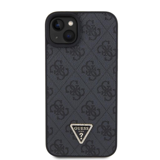 Apple iPhone 15 Plus Guess PU 4G Strass Triangle etui (Czarny) - GUHCP15MP4TDPK