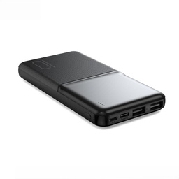 XO PR251 power bank 10000mAh (czarny) – LED ekran, 2×USB wyjście, Type-C i microUSB wejście