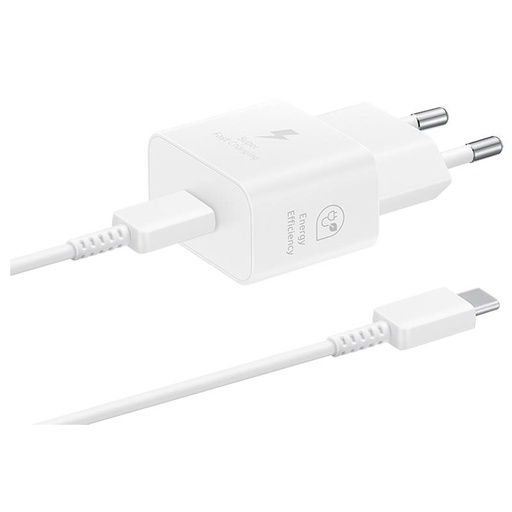 Samsung USB-C sieciowy szybka ładowarka 25W + USB-C kabel (Biały)