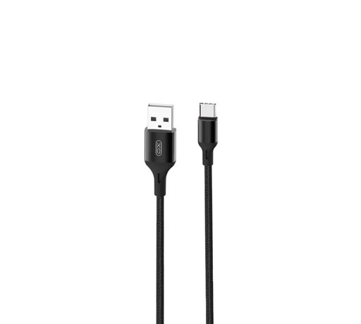 XO NB143 Type-C pleciony kabel (Czarny) - 1m