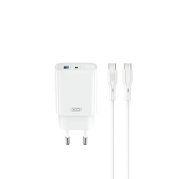 XO CE30 ścienny ładowarka 30W 1x USB-A + 1x USB-C (Biały)