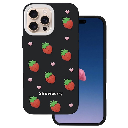 Apple iPhone 16 Pro Strawberry etui na plecki (Czarny)