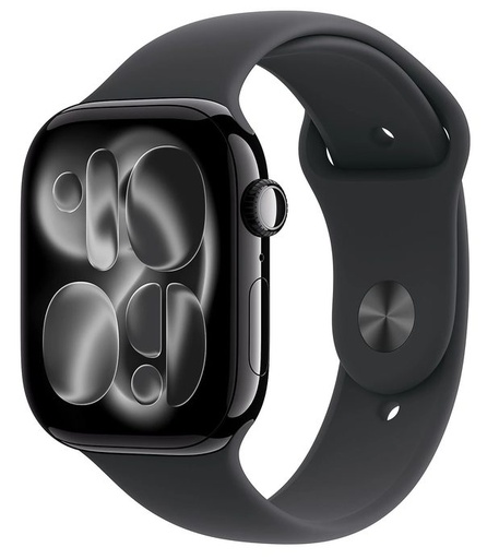 Apple Watch 11 42mm Aluminium Jet Czarny with Czarny Sport Band M/L MEQU4