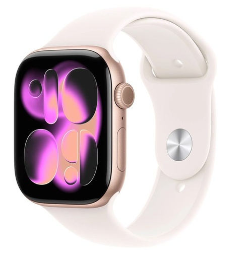 Apple Watch 11 42mm Aluminium Rose Złoty with Light Blush Sport Band M/L MEU44
