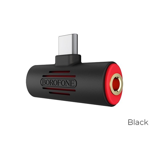 Borofone BV8 type-c rozdzielacz (type-c ładowarka port+3,5mm jack gniazdo), czarny
