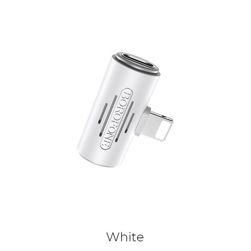 Borofone BV6 lightning rozdzielacz (lightning audio+lightning ładowarka port), biały