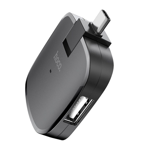 Hoco HB11 HUB, USB-C - 3 USB 2.0, czarny