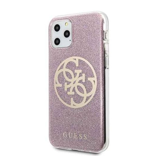 Apple iPhone 11 Pro Guess Glitter 4G Logo etui (Różowy) - GUHCN58PCUGLPI