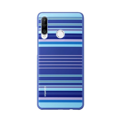 Huawei P30 Lite decorative TPU floral fabryczny etui na plecki, niebieski w paski