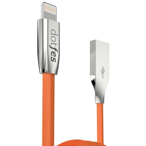 Dotfes A04 tkanina cynk stop lightning kabel, pomarańczowy