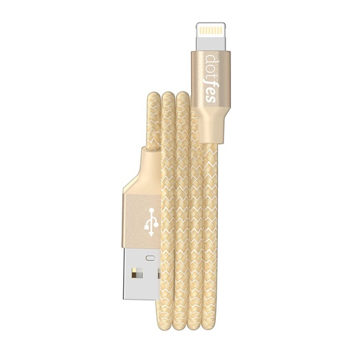 Dotfes A06 tkanina lightning kabel, złoty