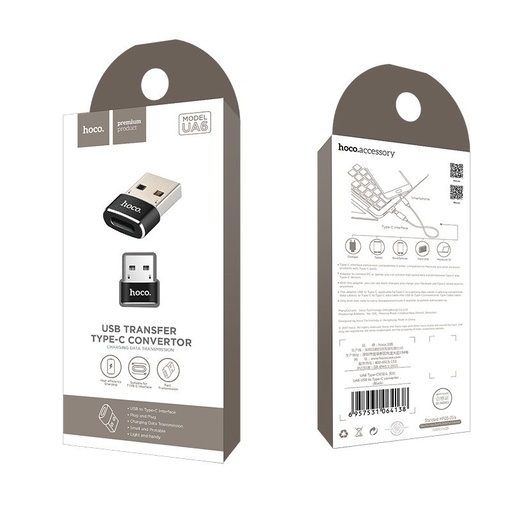 Hoco UA6 przejściówka (USB, type-C), czarny