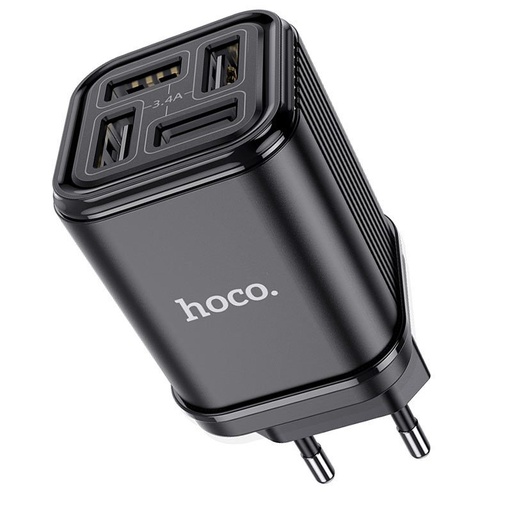 Hoco C84A sieciowy ładowarka (4 USB port), 5V 3,4A, czarny
