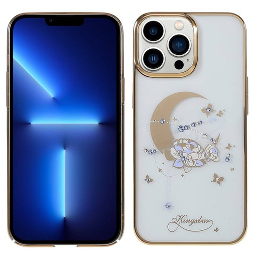 Apple iPhone 13 Pro Max Kingxbar moon series Swarovski z kamieniami etui na plecki (Złoty)