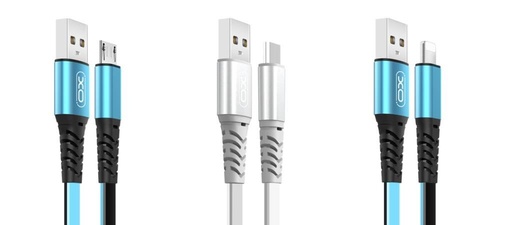 XO NB154 micro USB kabel do transmisji danych (Srebrny) – 1 m, 2A