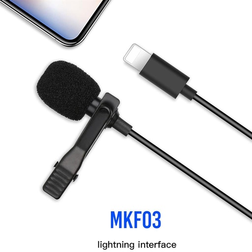 XO MKF03 mobilny mikrofon (Czarny) – Lightning ze złączem