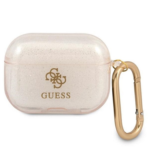 AirPods Pro Guess 4G TPU Glitter etui (Złoty) - GUAPUCG4GD