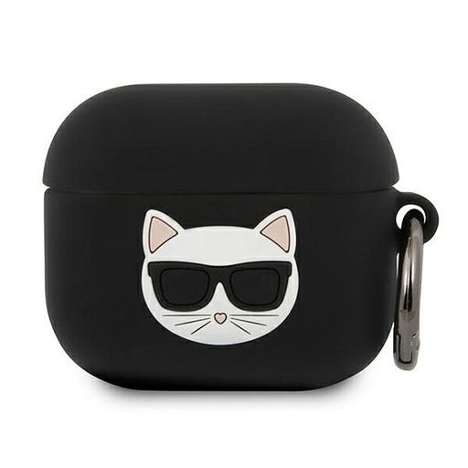 Apple AirPods 3 (Czarny) Karl Lagerfeld Choupette Head etui - KLACA3SILCHBK