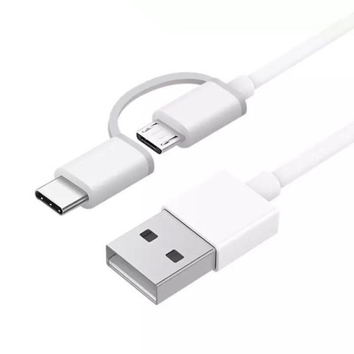 Xiaomi Mi 2in1 2in1 kabel (microUSB + type-C), 1m, biały