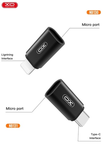 XO NB130 micro USB–Lightning kabel do transmisji danych adapter (Czarny) – ładowanie i transmisja danych