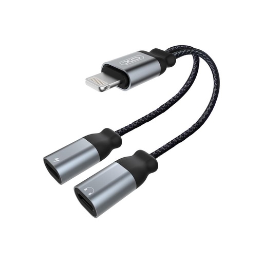 XO NBR160A Lightning audio adapter (Czarny) – podwójny Lightning złącze z mikrofonem