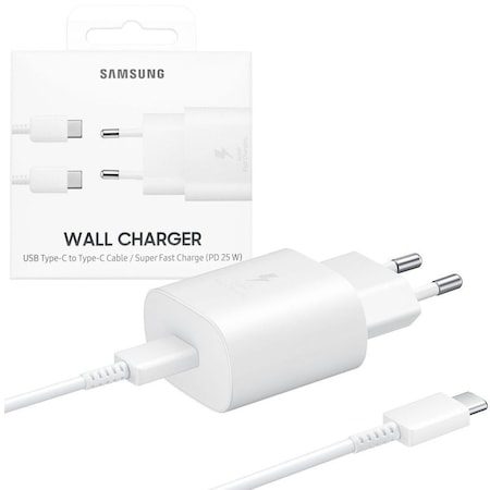 Samsung PD szybka ładowarka USB-C z kablem 25W (Biały) – ECO opakowanie