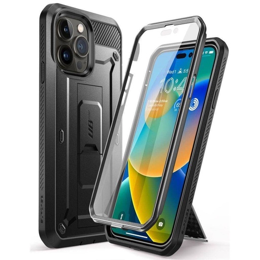 Apple iPhone 14 Pro Supcase Unicorn beetle wytrzymały etui na plecki z przednim panelem (Czarny)