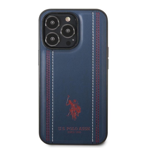 Apple iPhone 14 Pro U.S. Polo Stitched Lines etui na plecki (Niebieski) - USHCP14LPFAV