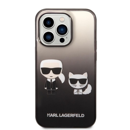Apple iPhone 14 Pro Karl Lagerfeld Gradient Karl and Choupette etui (Czarny) – KLHCP14LTGKCK