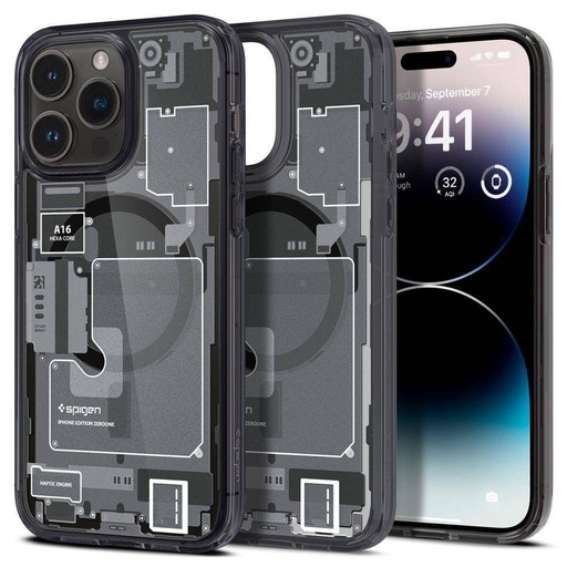 Apple iPhone 14 Pro Spigen Ultra hybrid mag magsafe etui na plecki (Szary)