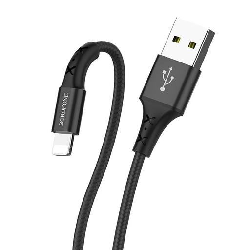 Borofone BX20 lightning kabel, tkanina, 2A, 1m, czarny