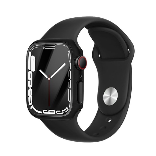 Apple Watch 7/Watch 8 41mm Hoco WS3 Shadow etui wbudowany ze szkłem hartowanym (Czarny)