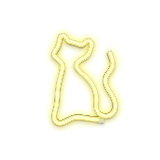 Forever Cat FLNEO3 meleg na biało świecący macska w kształcie LED lampa,3 db AA elemmel vagy USB ze złączem obsługiwany biały
