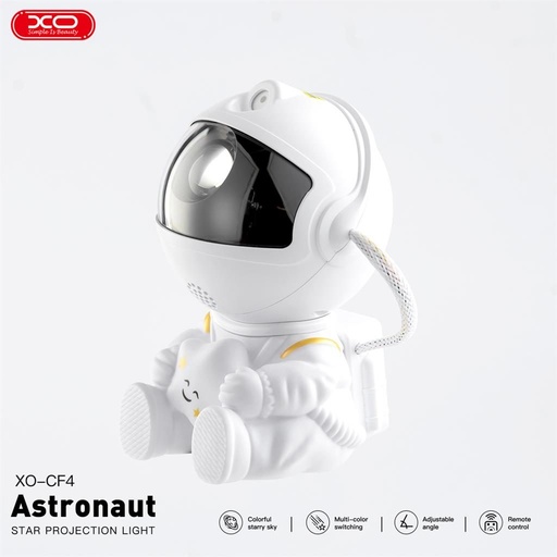 XO CF4 Projektor lampa Astronaut, biały