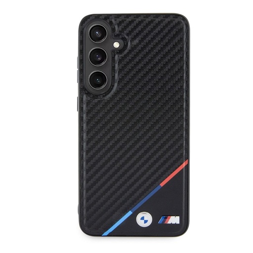 Samsung Galaxy S24+ BMW M PU Leather Carbon MagSafe etui – Tricolor Line (Czarny) - BMHMS24M23PUDTK