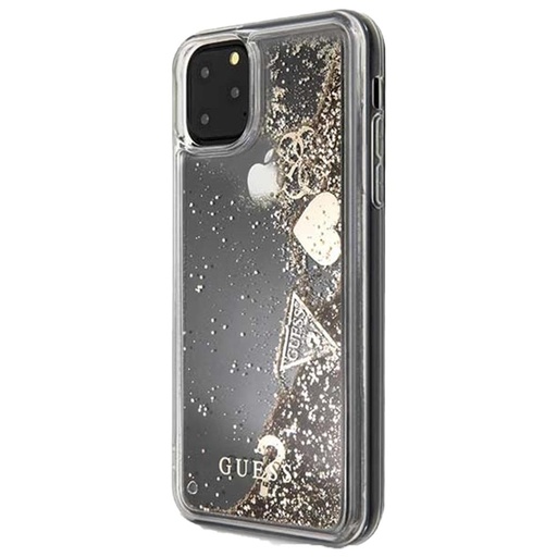 Apple iPhone 11 Pro Max Guess Glitter Hearts etui (Złoty) - GUHCN65GLHFLGO